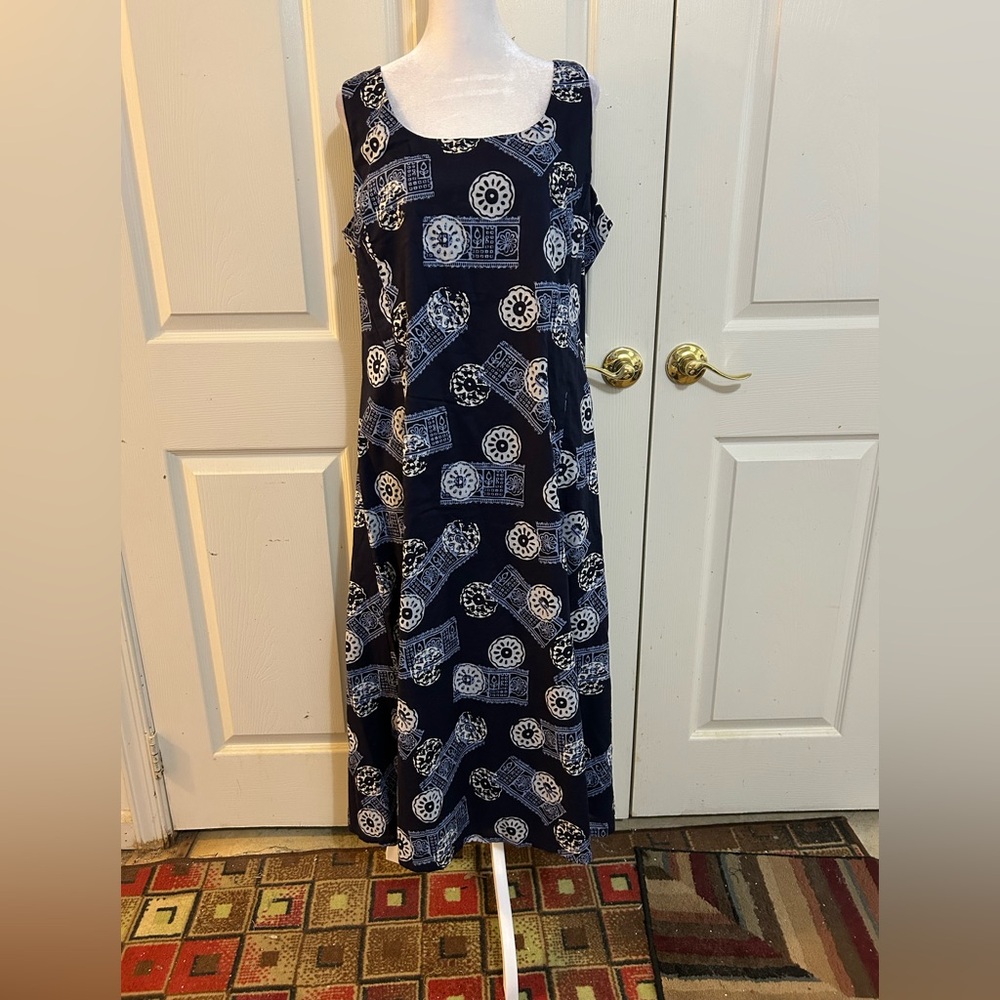 NWT Liz Claiborne blue & white sundress, size 16
